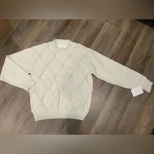NEW Jordan Wings Collection Net Sweater Cream FB2672-030 Italy RARE Sz M